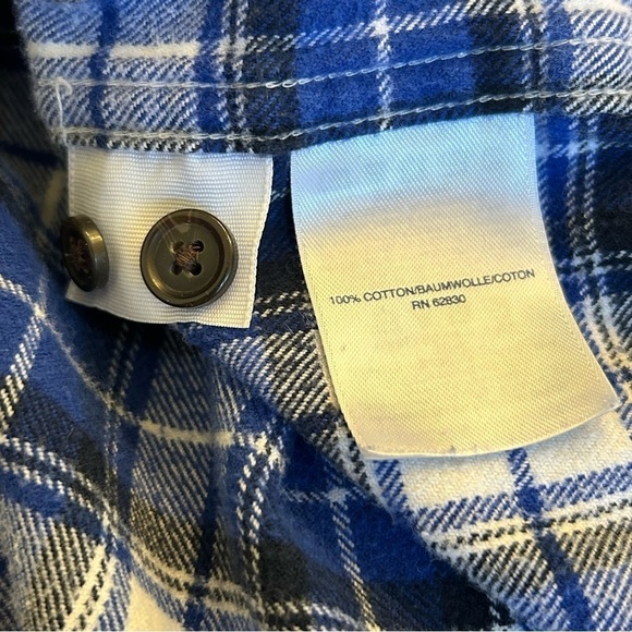 Heavy Fall Winter Flannel Plaid Lands End Men’s Button Down XXL - Picture 5 of 9